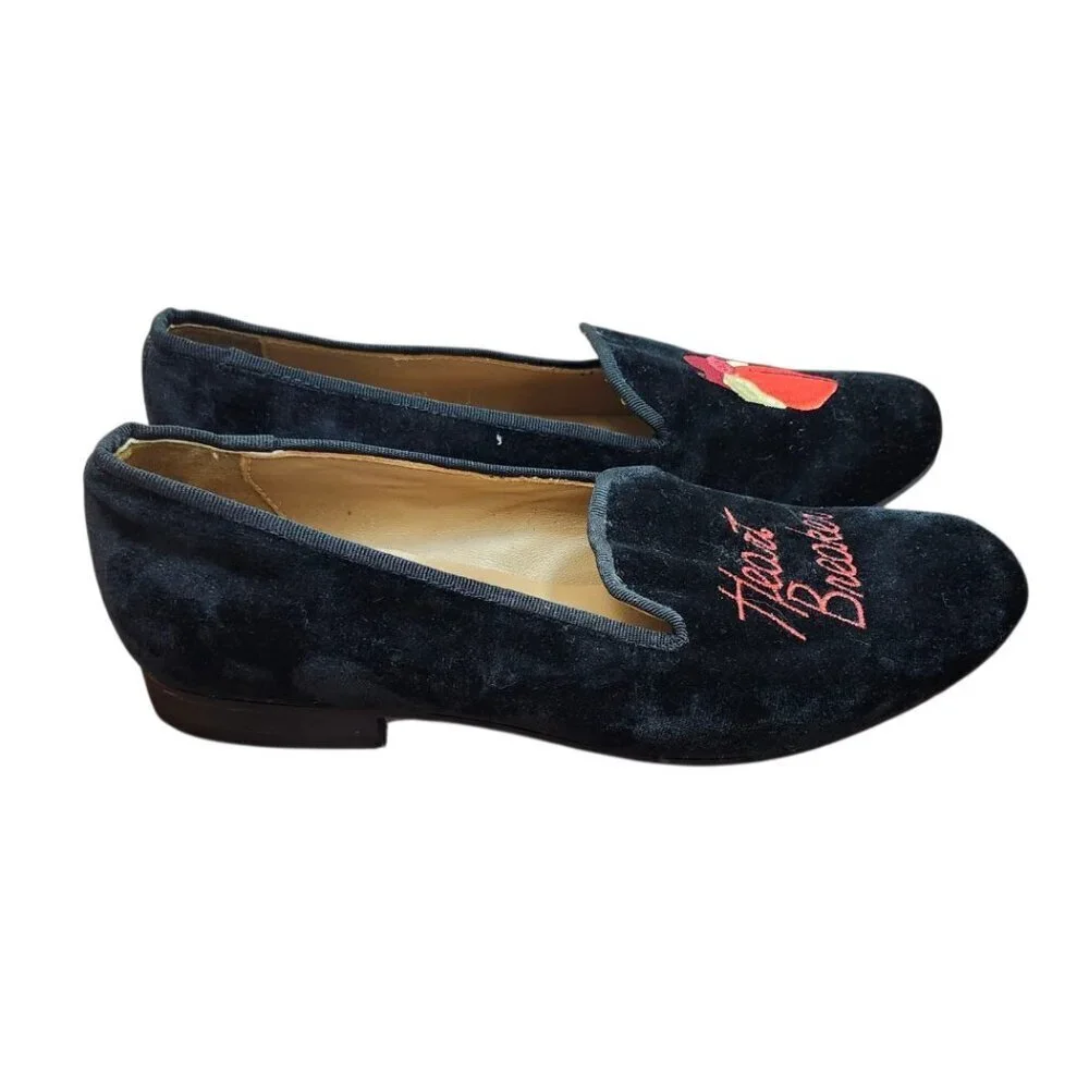 Heart Breaker Velvet SMOKING SHOE HEARTBREAKER smoking shoes Loafers Size 8